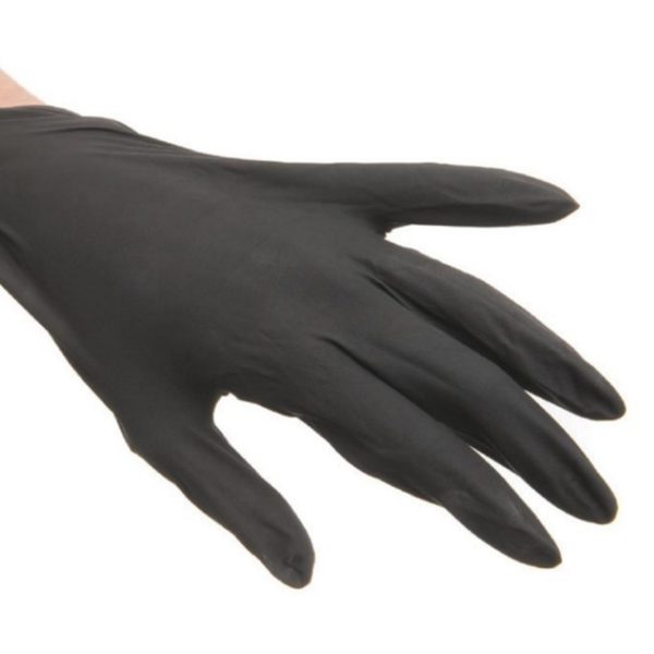 guanti in nitrile nero senza polvere taglia L